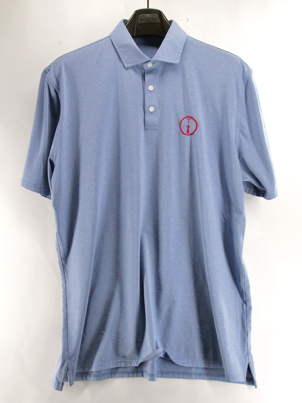 Holderness & Bourne Men XL Tailored Blue Striped Polo Super-Scratch Foundation